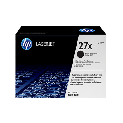 Cartucho original de tóner negro de alto rendimiento HP 27X LaserJet (C4127X)